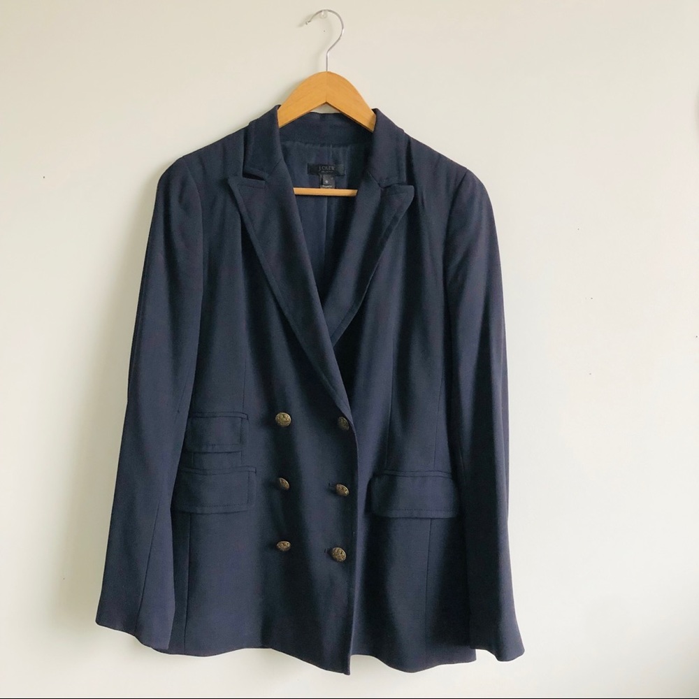 Double breasted navy blazer